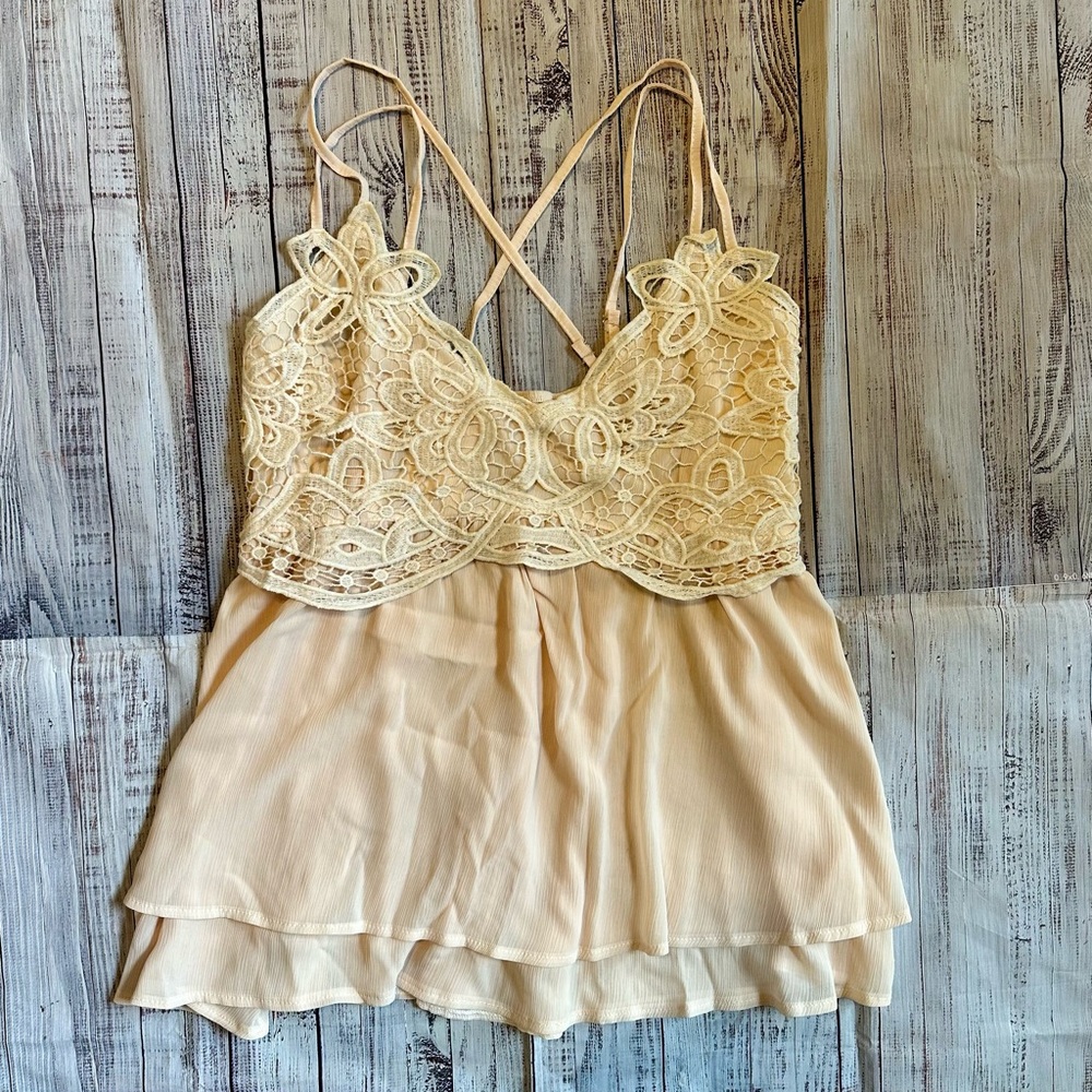 Chiffon babydoll tank top - NWT